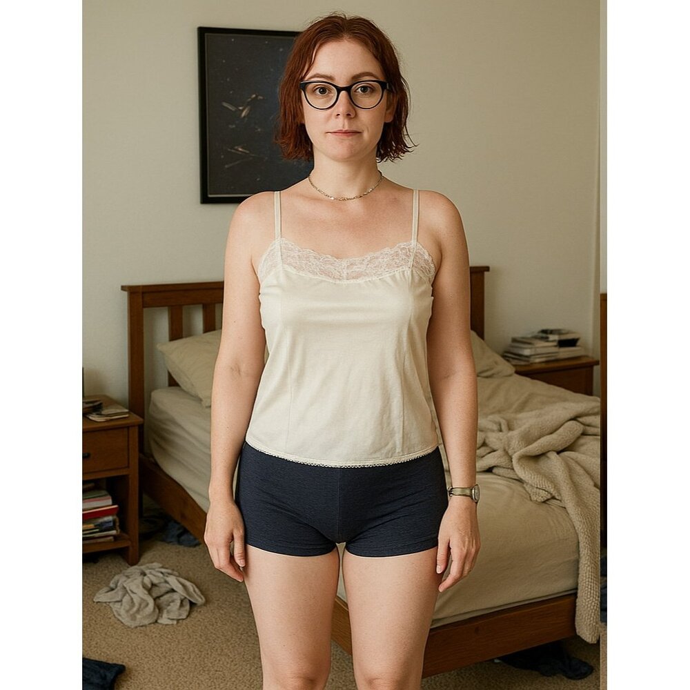 Vintage Sliperfection Ivory Lace Nylon Tricot Camisole Top Size Small USA